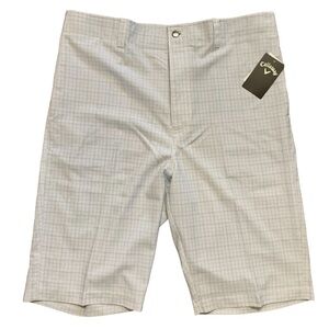 Callaway NWT Micro Plaid Stretch Waistband Opti Dri Stretch Golf Shorts 36T